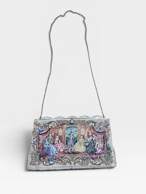 Vintage 1950 Petit Point Walborg Tapestry Clutch Handbag
